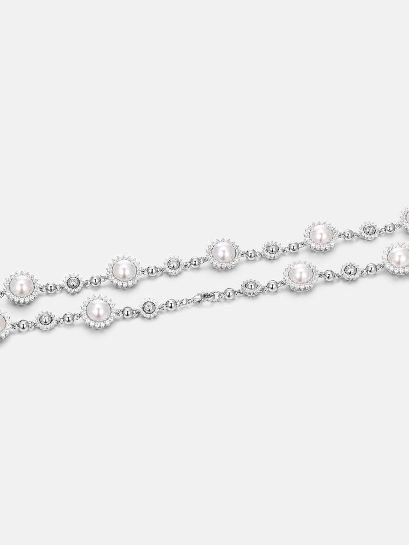 S925MoissaniteSpikedPearlChain 2