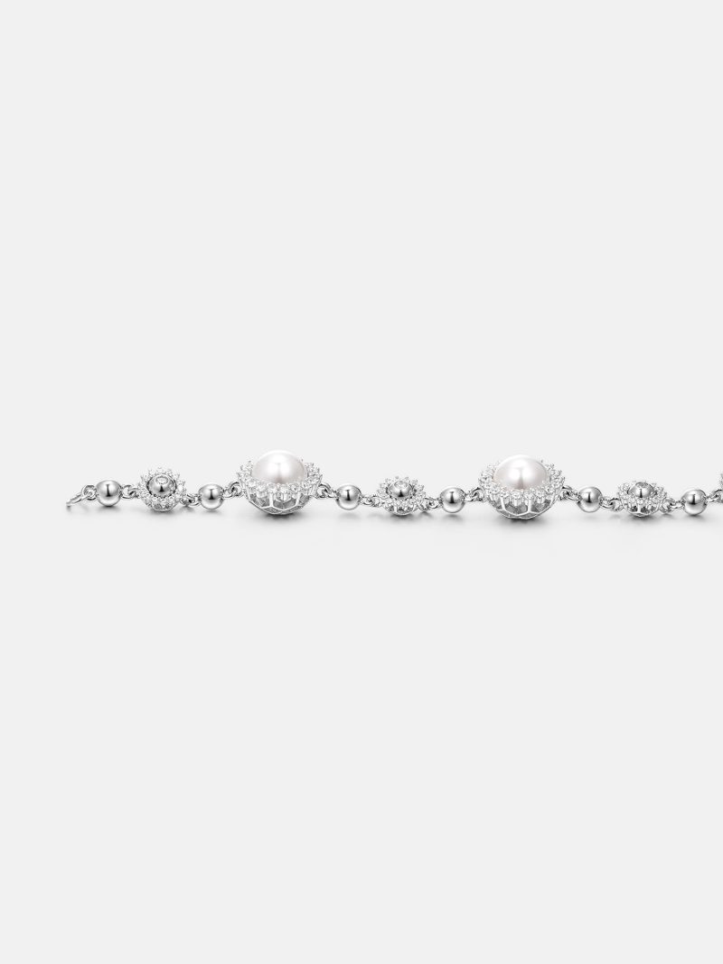 S925MoissaniteSpikedPearlChain 4