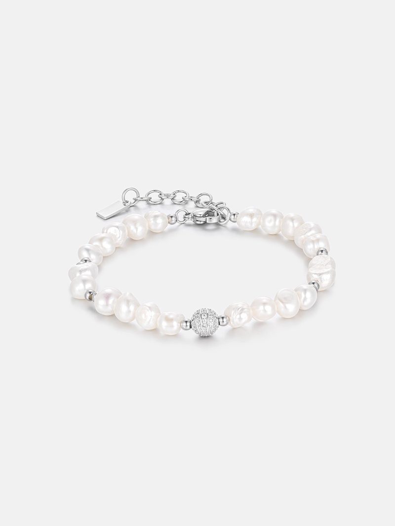 S925PearlMoissaniteBeadedBracelet 4