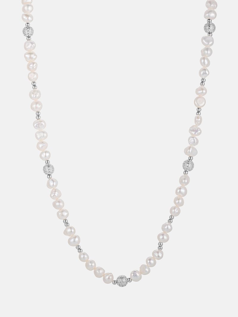 S925PearlMoissaniteBeadedChain 4