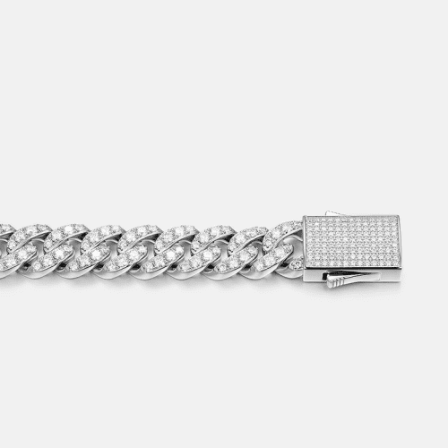 S925SingleRowMoissaniteCubanBracelet 5