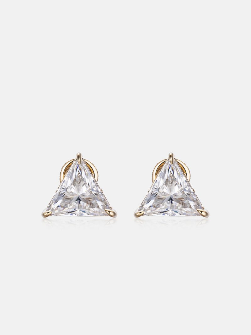 S925TriangleCutMoissaniteEarrings 1